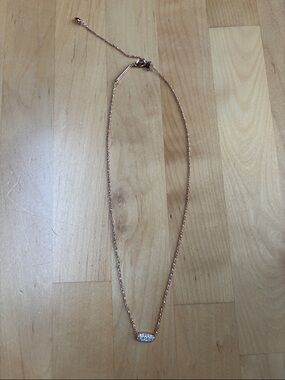 Kendra Scott Rose Gold Pave Bar Necklace